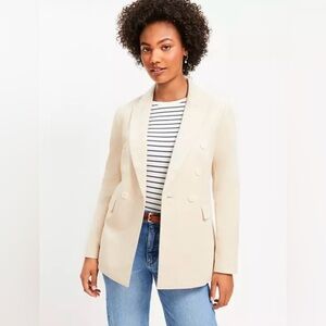 LOFT Faux Denim Double Breasted Blazer